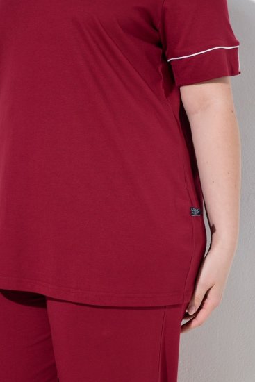 Ulla Popken 835397 Pižama trumpomis rankovėmis su marškinių apykakle Alyvinė - Pižama/Loungewear - 
