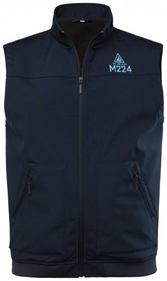 Men+ 414 Softshell liemenė su stačia apykakle Tamsiai mėlyna - Didelės vyriškos striukės - Didelės vyriškos striukės