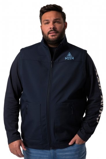 Men+ 414 Softshell liemenė su stačia apykakle Tamsiai mėlyna - Didelės vyriškos striukės - Didelės vyriškos striukės