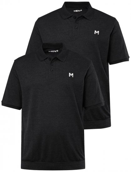Men+ 266 Polo marškinėliai bellyfit Juoda 2 vnt. pakuotė - Polo marškinėliai - Polo marškinėliai - 2XL-8XL