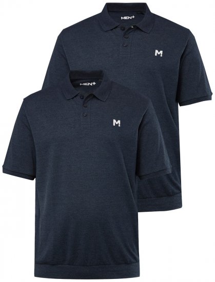 Men+ 266 Polo marškinėliai bellyfit Tamsiai mėlyna 2 vnt. pakuotė - Polo marškinėliai - Polo marškinėliai - 2XL-8XL