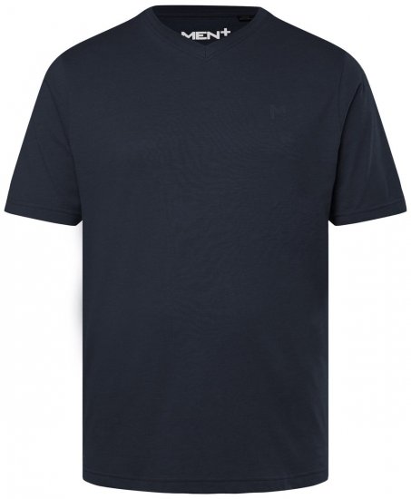 Men+ 279 Marškinėliai V formos iškirpte Tamsiai mėlyna - Marškinėliai - Marškinėliai - 2XL-14XL