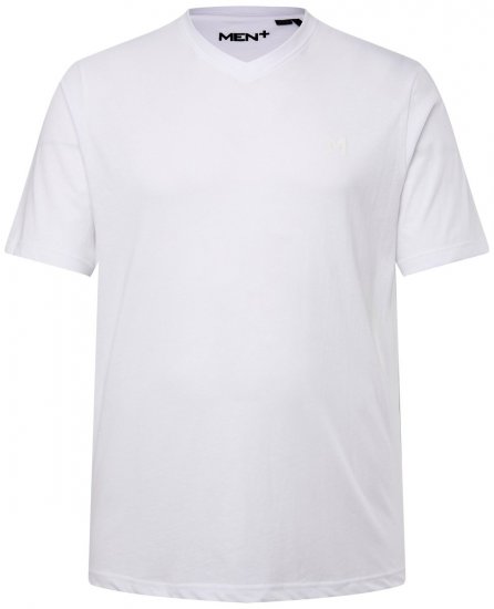 Men+ 279 Marškinėliai V formos iškirpte Balta - Marškinėliai - Marškinėliai - 2XL-14XL