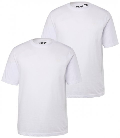 Men+ 285 Marškinėliai apvalia iškirpte Balta 2 vnt. pakuotė - Marškinėliai - Marškinėliai - 2XL-14XL