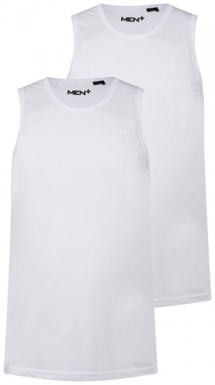 Men+ 305 Marškinėliai be rankovių Balta 2 vnt. pakuotė - Marškinėliai - Marškinėliai - 2XL-14XL