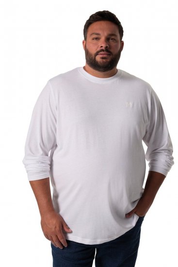 Men+ 307 Marškinėliai ilgomis rankovėmis Balta - Marškinėliai - Marškinėliai - 2XL-14XL