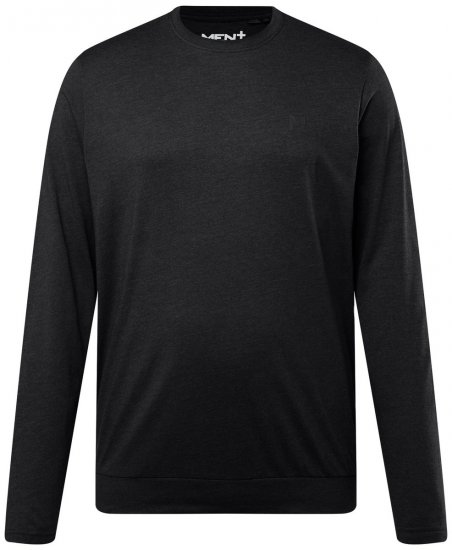 Men+ 313 Marškinėliai ilgomis rankovėmis bellyfit Juoda - Marškinėliai - Marškinėliai - 2XL-14XL
