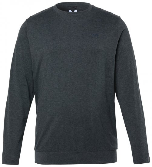 Men+ 313 Marškinėliai ilgomis rankovėmis bellyfit Tamsiai pilka melanžinė - Marškinėliai - Marškinėliai - 2XL-14XL