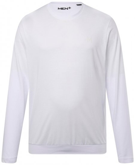 Men+ 313 Marškinėliai ilgomis rankovėmis bellyfit Balta - Marškinėliai - Marškinėliai - 2XL-14XL