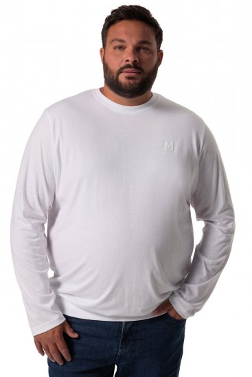 Men+ 313 Marškinėliai ilgomis rankovėmis bellyfit Balta - Marškinėliai - Marškinėliai - 2XL-14XL