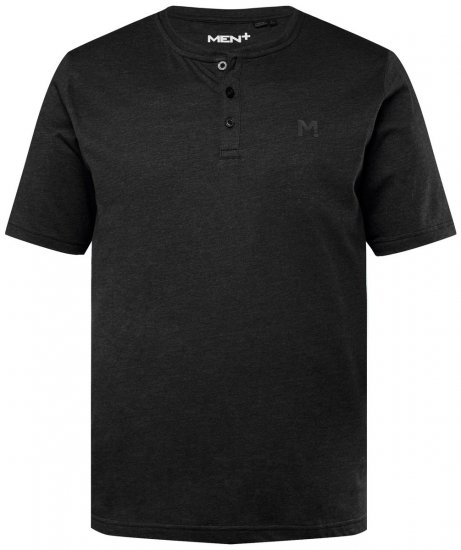 Men+ 365 Henley marškinėliai Juoda - Marškinėliai - Marškinėliai - 2XL-14XL