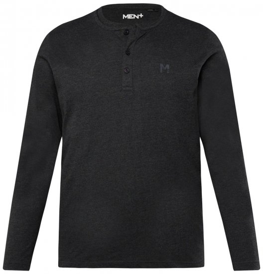 Men+ 383 Henley marškinėliai ilgomis rankovėmis Juoda - Marškinėliai - Marškinėliai - 2XL-14XL