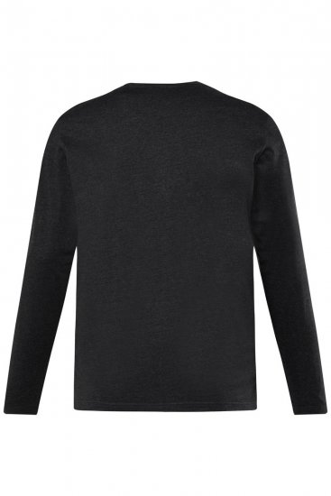Men+ 383 Henley marškinėliai ilgomis rankovėmis Juoda - Marškinėliai - Marškinėliai - 2XL-14XL