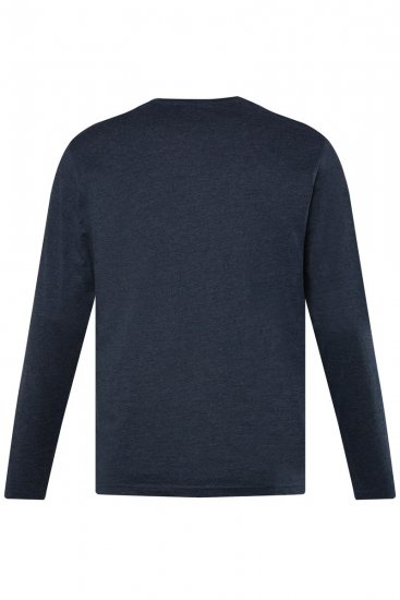 Men+ 383 Henley marškinėliai ilgomis rankovėmis Tamsiai mėlyna - Marškinėliai - Marškinėliai - 2XL-14XL