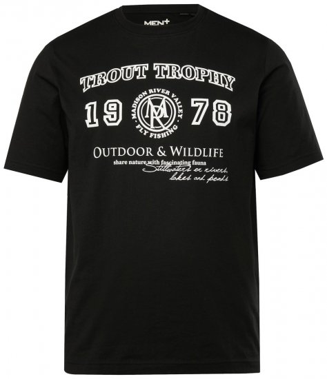 Men+ 424 Marškinėliai Trout Trophy Juoda - Marškinėliai - Marškinėliai - 2XL-14XL