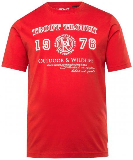 Men+ 424 Marškinėliai Trout Trophy Čili raudona - Marškinėliai - Marškinėliai - 2XL-14XL