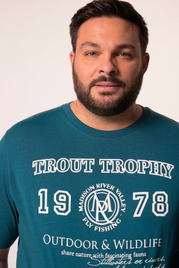 Men+ 424 Marškinėliai Trout Trophy Lagūnos žalia - Marškinėliai - Marškinėliai - 2XL-14XL