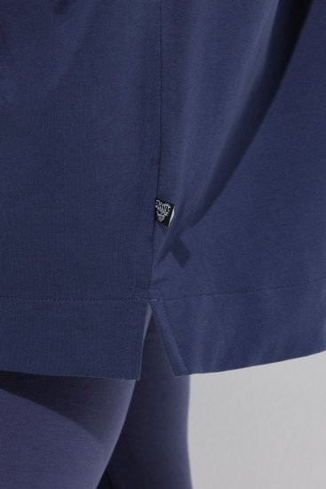 Ulla Popken 837190 Naminis pončas su gobtuvu Tamsiai violetinė - Pižama/Loungewear - 