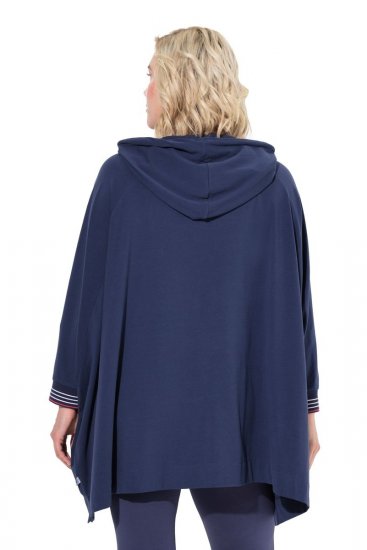 Ulla Popken 837190 Naminis pončas su gobtuvu Tamsiai violetinė - Pižama/Loungewear - 