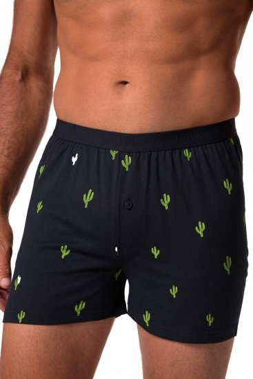 JP1880 837629 Bokseriai FLEXNAMIC® su kaktusų raštu Tamsiai mėlyna 2 vnt. pakuotė - Apatinis trikotažas ir plaukimo apranga - Apatinis trikotažas - 2XL-8XL