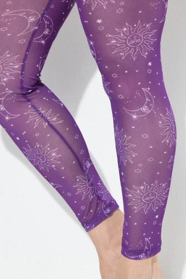 Ulla Popken 837935 Raštuotos pėdkelnių tamprės Violetinė - Pėdkelnės & kojinės - 