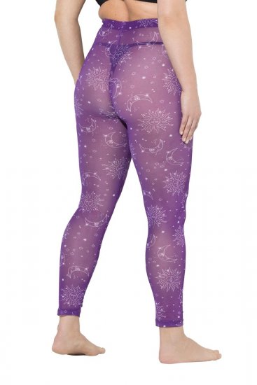 Ulla Popken 837935 Raštuotos pėdkelnių tamprės Violetinė - Pėdkelnės & kojinės - 