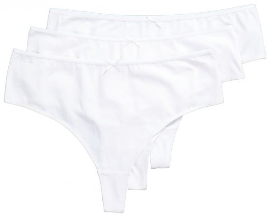 Ulla Popken 838637 Stringai 3 vnt. Balta - Kelnaitės - 