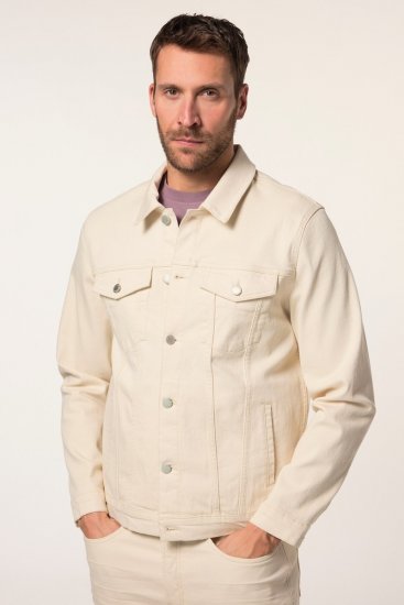 JP1880 839551 Džinsinė striukė iš ekologiškos medvilnės Šviesiai smėlio - Didelės vyriškos striukės - Didelės vyriškos striukės