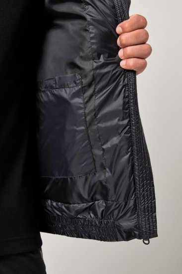 JAY-PI Lightly Quilted Jacket with a Hoodie Black - Didelės vyriškos striukės - Didelės vyriškos striukės