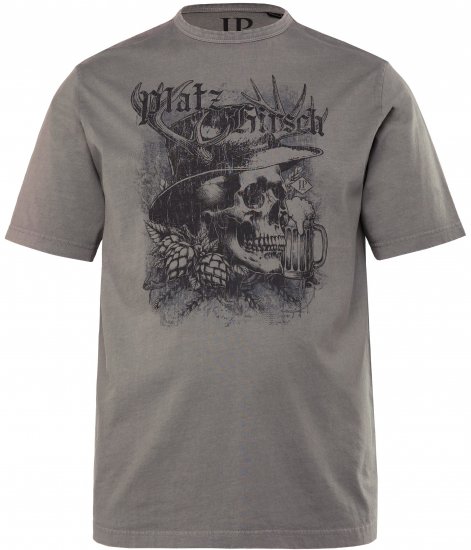 JP1880 Beer King Design Vintage Looking T-Shirt Gray - Marškinėliai - Marškinėliai - 2XL-14XL