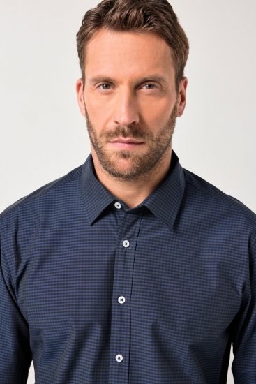 JP1880 Shirt Long Sleeve Kent Collar Navy - Marškiniai - Marškiniai - 2XL-8XL