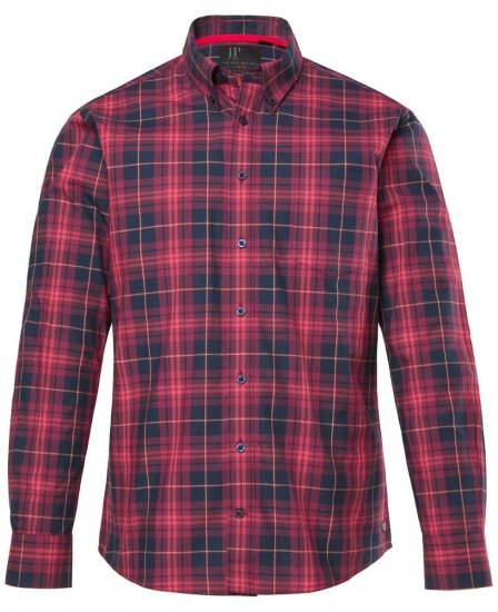 JP1880 Checked Shirt Long Sleeve Red - Marškiniai - Marškiniai - 2XL-8XL