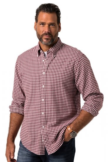 JP1880 Checked Flannel Shirt Long Sleeve Light Red - Marškiniai - Marškiniai - 2XL-8XL