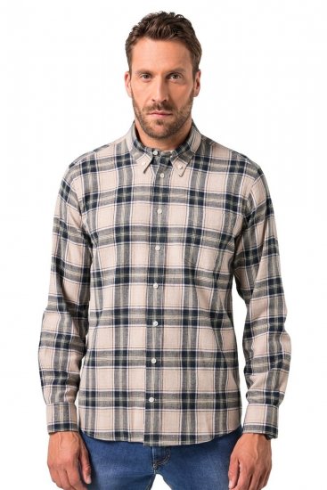 JP1880 Checked Flannel Shirt Long Sleeve Dark Dusty Pink - Marškiniai - Marškiniai - 2XL-8XL