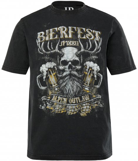 JP1880 Beer Festival Design Vintage Looking T-Shirt Black - Marškinėliai - Marškinėliai - 2XL-14XL