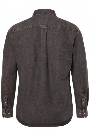 JP1880 Denim Shirt Flexnamic Dark Brown - Marškiniai - Marškiniai - 2XL-8XL