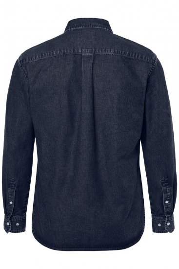 JP1880 Denim Shirt Flexnamic Long Sleeve Navy - Marškiniai - Marškiniai - 2XL-8XL