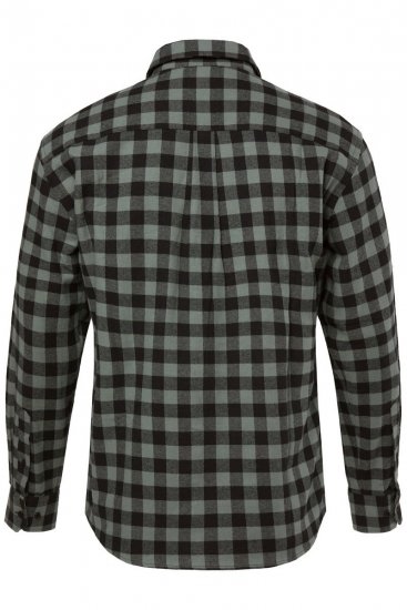 JP1880 Checked Flannel Shirt Long Sleeve Eucalyptus Green - Marškiniai - Marškiniai - 2XL-8XL