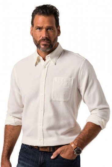 JP1880 Checked Flannel Shirt Long Sleeve Creamy White - Marškiniai - Marškiniai - 2XL-8XL
