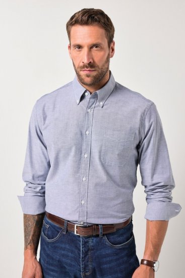 JP1880 Oxford Shirt Long Sleeve Denim Blue - Marškiniai - Marškiniai - 2XL-8XL