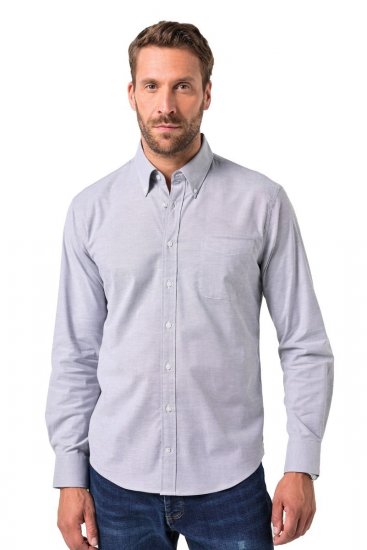 JP1880 Oxford Shirt Flexnamic Long Sleeve Grey - Marškiniai - Marškiniai - 2XL-8XL