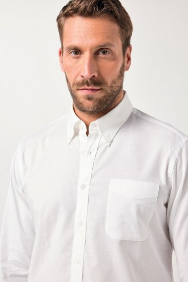 JP1880 Oxford Shirt Flexnamic Long Sleeve Snow White - Marškiniai - Marškiniai - 2XL-8XL