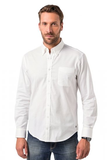 JP1880 Oxford Shirt Flexnamic Long Sleeve Snow White - Marškiniai - Marškiniai - 2XL-8XL