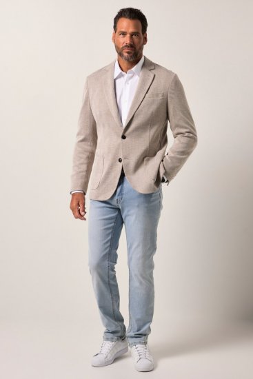 JP1880 Jacket Business Checked Beige - Kostiumai ir švarkai - Didelio dydžio kostiumai ir švarkai