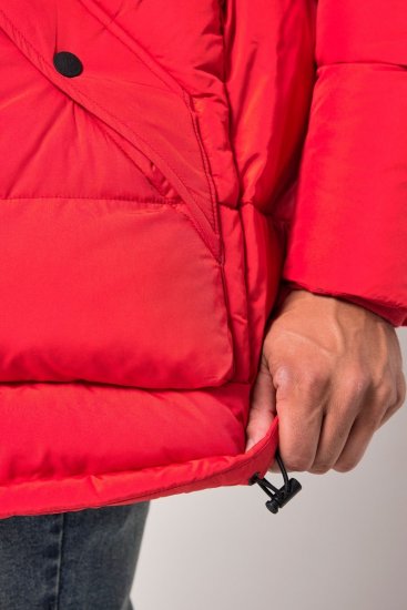 JP1880 Parka Quilted Faux Fur Hood Red - Didelės vyriškos striukės - Didelės vyriškos striukės