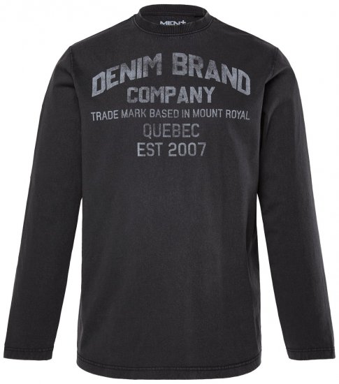 Men+ 612 Marškinėliai ilgomis rankovėmis Denim Brand Company Juoda - Marškinėliai - Marškinėliai - 2XL-14XL
