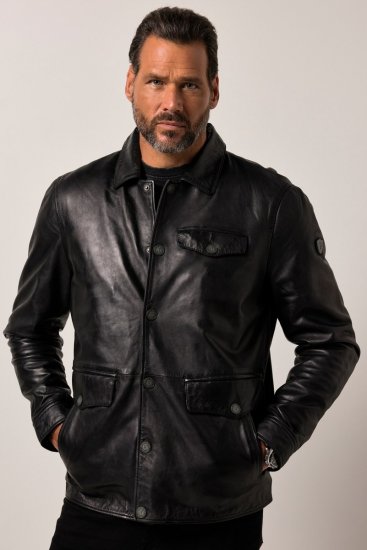 JP1880 Leather Jacket Finest Lamb Nappa Black - Didelės vyriškos striukės - Didelės vyriškos striukės