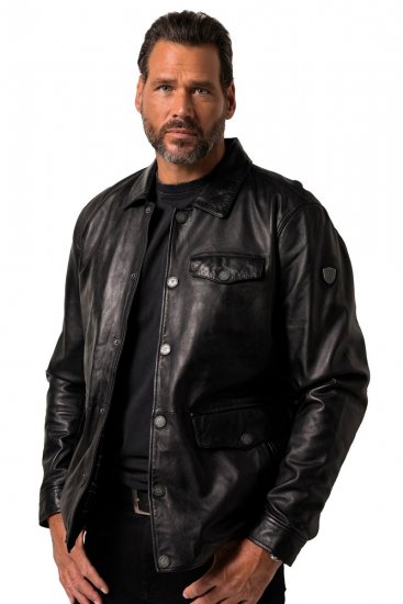 JP1880 Leather Jacket Finest Lamb Nappa Black - Didelės vyriškos striukės - Didelės vyriškos striukės