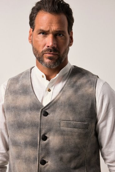 JP1880 Vest Traditional Cowhide Graphite Grey - Trachten & Oktoberfest - Oktoberfest apranga didelių dydžių (Trachten)