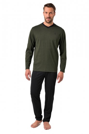 JP1880 Pyjamas Two-piece Striped Dark Green - Apatinis trikotažas ir plaukimo apranga - Apatinis trikotažas - 2XL-8XL